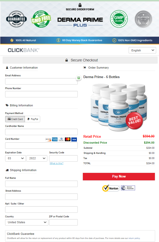DermaPrime Plus secure checkout